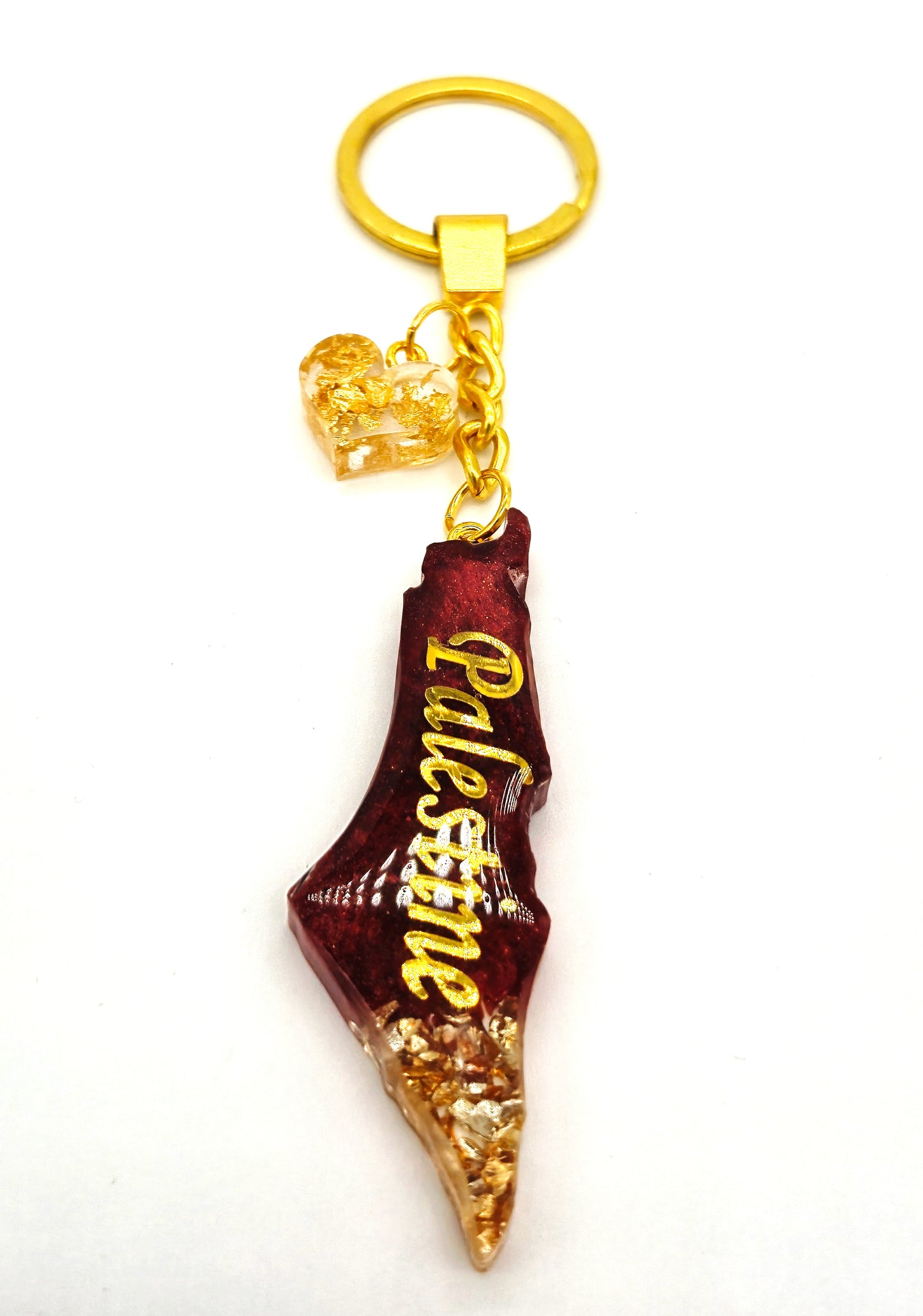 Palestine Resin Keychain – Red & Gold