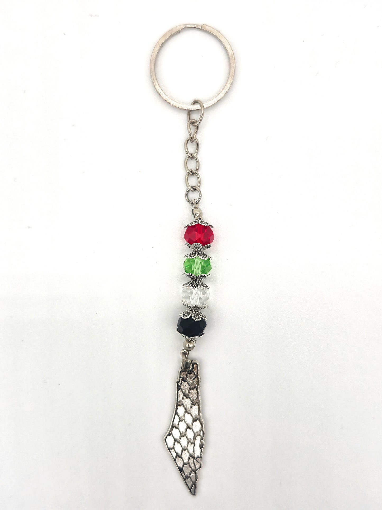 Palestine Silver Keychain