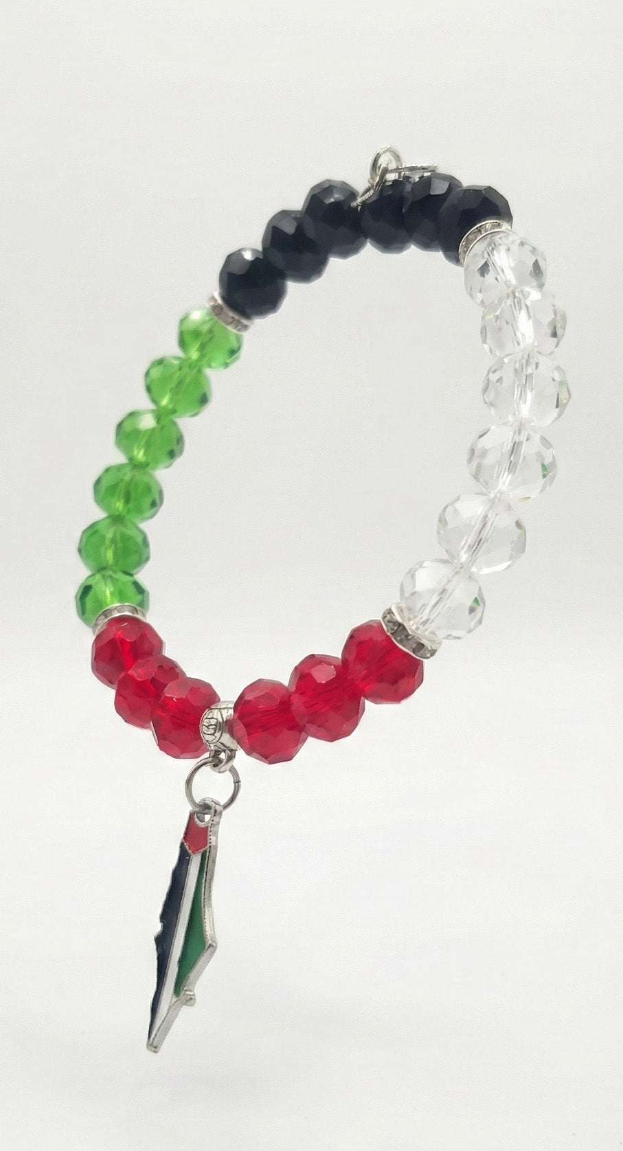 Palestine Crystal Bracelet with Map Charm