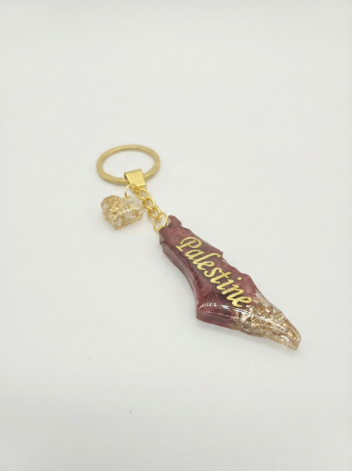 Palestine Resin Keychain – Red & Gold