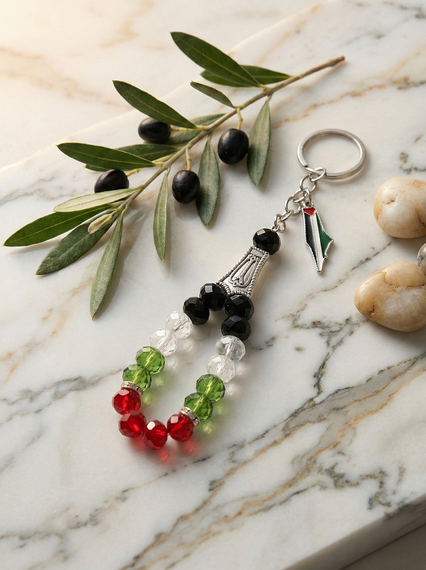 Palestine Crystal  Keychain